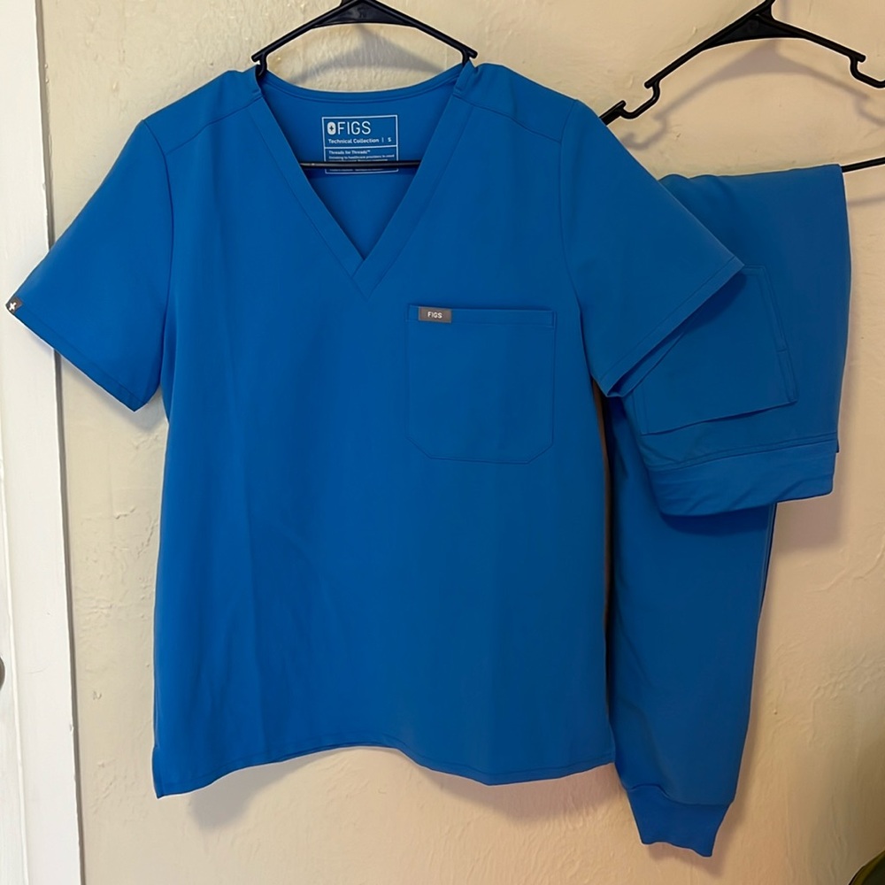 Figs Scrubs Set Capri Blue